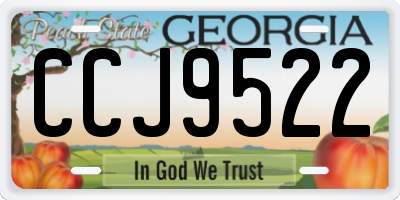 GA license plate CCJ9522