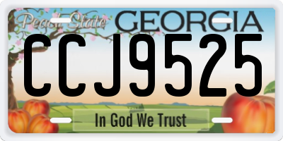 GA license plate CCJ9525