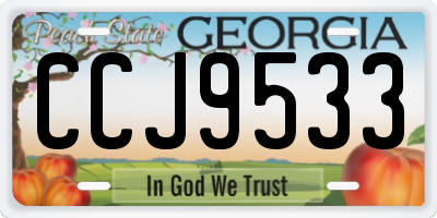 GA license plate CCJ9533