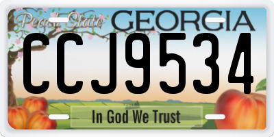 GA license plate CCJ9534
