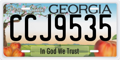 GA license plate CCJ9535