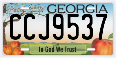 GA license plate CCJ9537