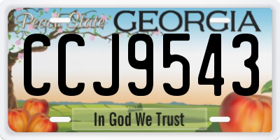 GA license plate CCJ9543