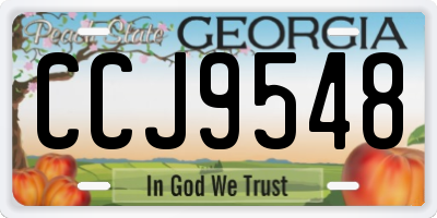 GA license plate CCJ9548