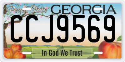 GA license plate CCJ9569