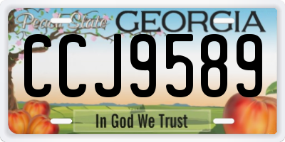 GA license plate CCJ9589
