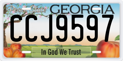 GA license plate CCJ9597