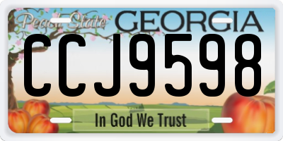 GA license plate CCJ9598