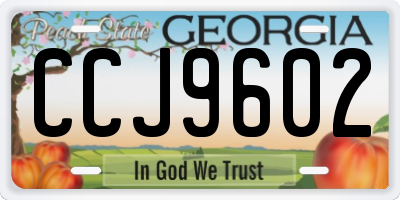 GA license plate CCJ9602
