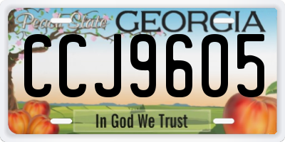 GA license plate CCJ9605