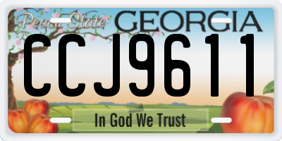GA license plate CCJ9611