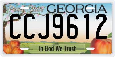 GA license plate CCJ9612