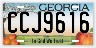 GA license plate CCJ9616