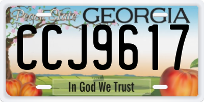 GA license plate CCJ9617