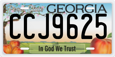 GA license plate CCJ9625