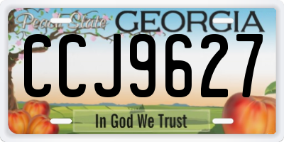GA license plate CCJ9627