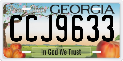 GA license plate CCJ9633