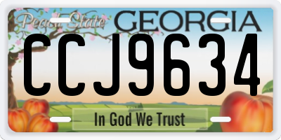 GA license plate CCJ9634