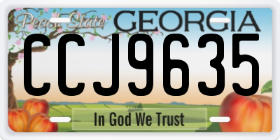 GA license plate CCJ9635