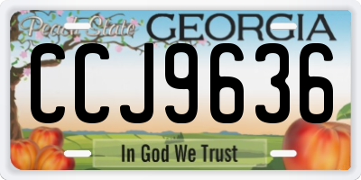 GA license plate CCJ9636