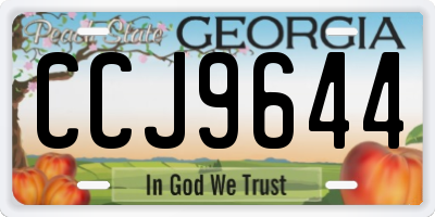 GA license plate CCJ9644