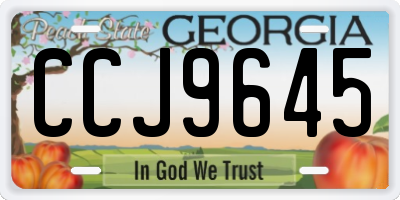 GA license plate CCJ9645