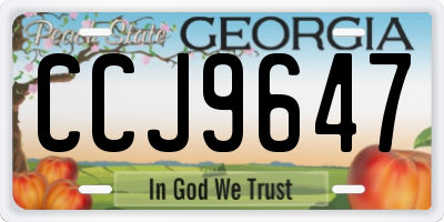 GA license plate CCJ9647