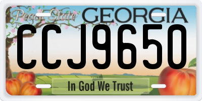 GA license plate CCJ9650