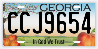 GA license plate CCJ9654