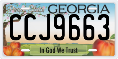 GA license plate CCJ9663