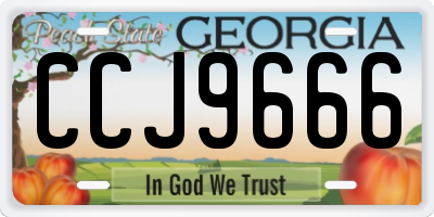 GA license plate CCJ9666