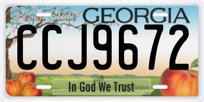 GA license plate CCJ9672