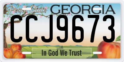 GA license plate CCJ9673