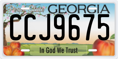 GA license plate CCJ9675