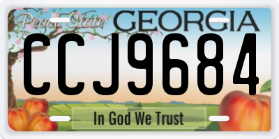 GA license plate CCJ9684