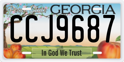 GA license plate CCJ9687