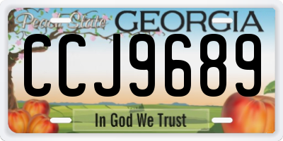 GA license plate CCJ9689