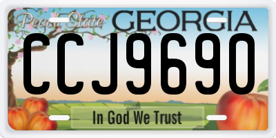 GA license plate CCJ9690