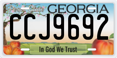 GA license plate CCJ9692