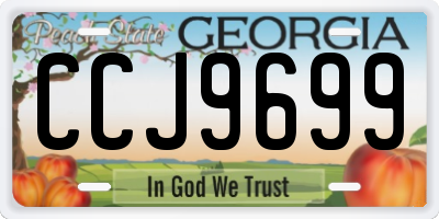 GA license plate CCJ9699
