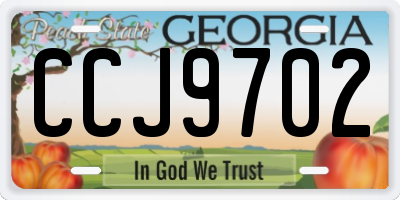 GA license plate CCJ9702