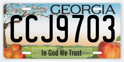 GA license plate CCJ9703