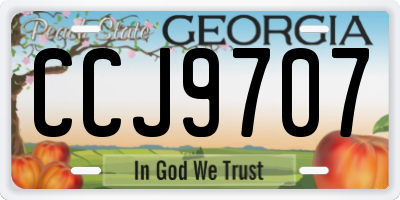 GA license plate CCJ9707