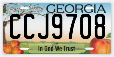 GA license plate CCJ9708