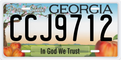 GA license plate CCJ9712