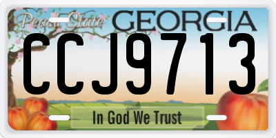 GA license plate CCJ9713