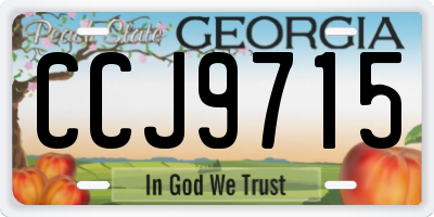 GA license plate CCJ9715