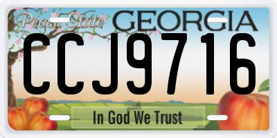 GA license plate CCJ9716