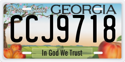 GA license plate CCJ9718