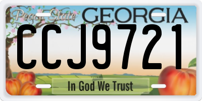 GA license plate CCJ9721